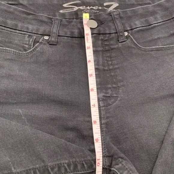 Seven 7 Womens Tummyless High Rise Skinny Jeans Size 8 Black Stretch Denim - Picture 5 of 6